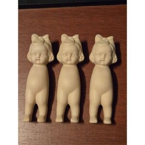 Vintage Nippon Bisque Porcelain Kewpie Dolls Set of 3 Matte Miniature Figurines